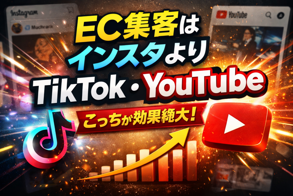 EC初期フェーズで集客に失敗しないために、InstagramよりTikTok・YouTubeを優先すべき理由を実例付きで解説。SNS運用に悩む方必見の記事です。